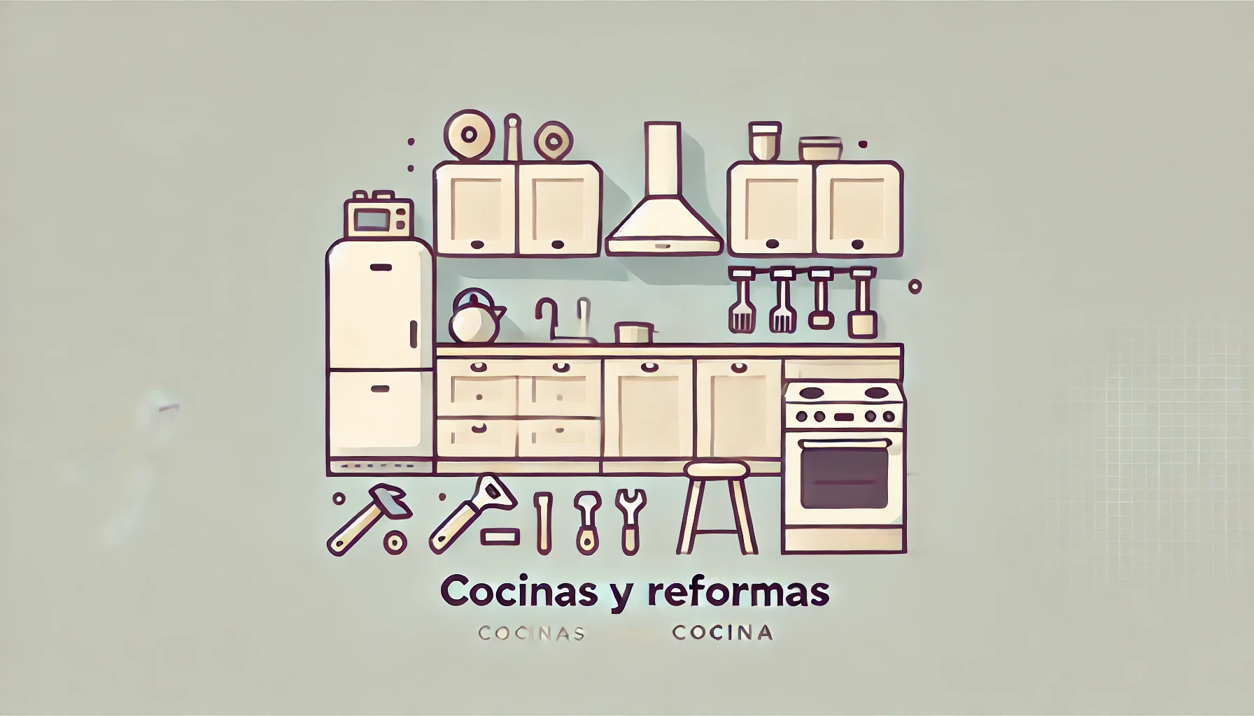 Imagen vectorial que representa una reforma de cocina