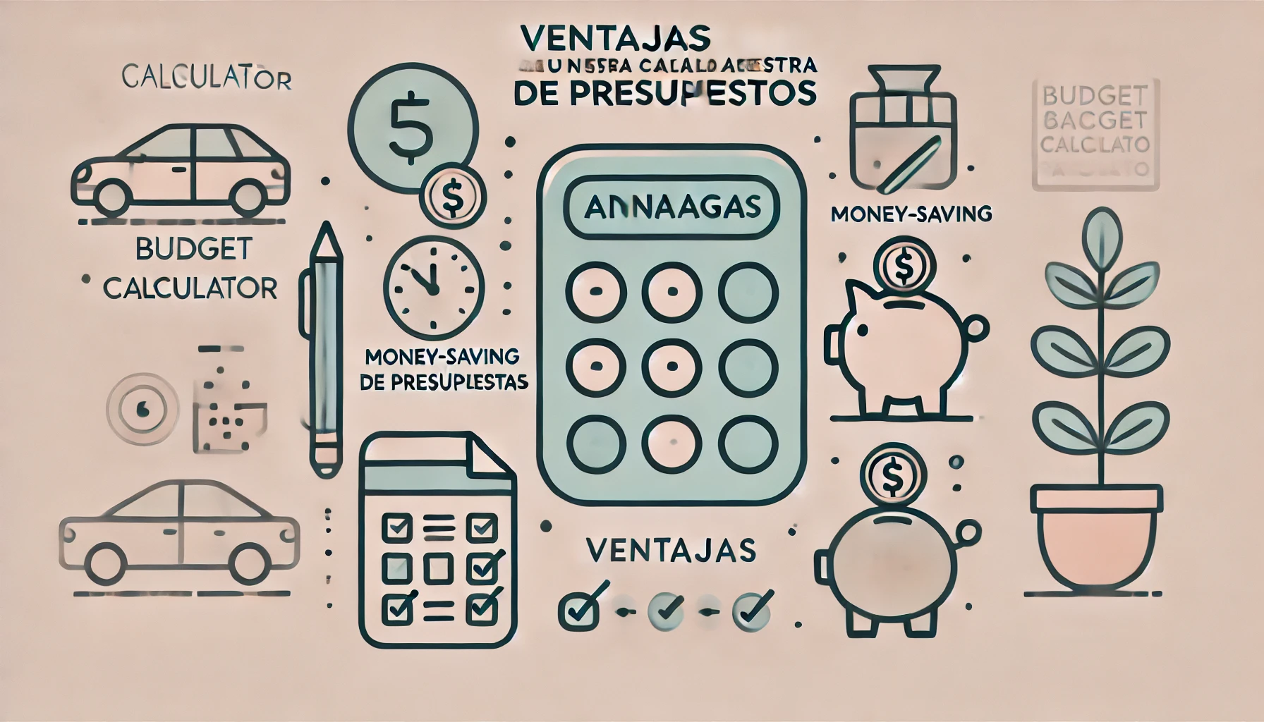 Imagen vectorial representando las ventajas de nuestra calculadora de presupuestos